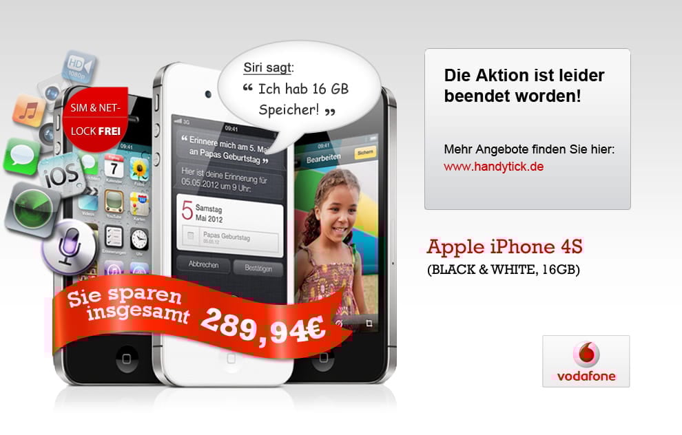 Groupon Vodafone SFI WE mit iPhone 4S 16GB