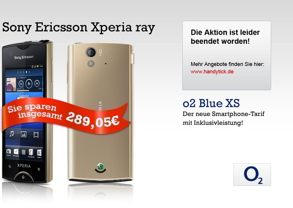 Groupon Blue XS mit Sony Ericsson Xperia Ray gold