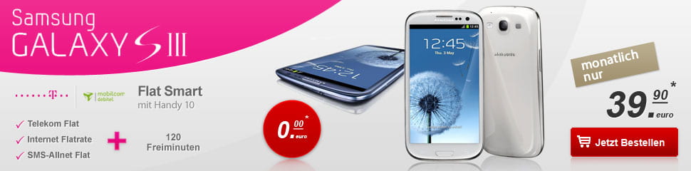 Samsung Galaxy S3 mit Flat Smart