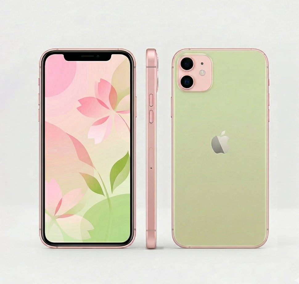 iPhone in Strawberry Matcha Farbe.