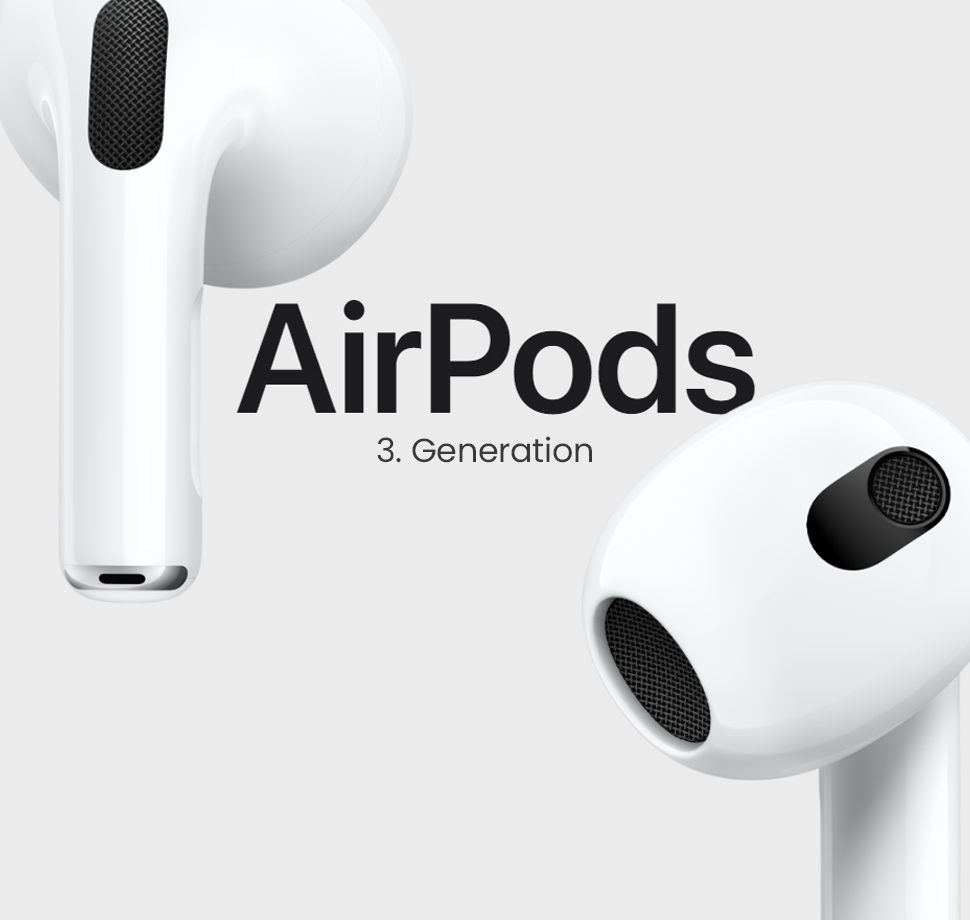 Bild, das die AirPods der dritten Generation zeigt.