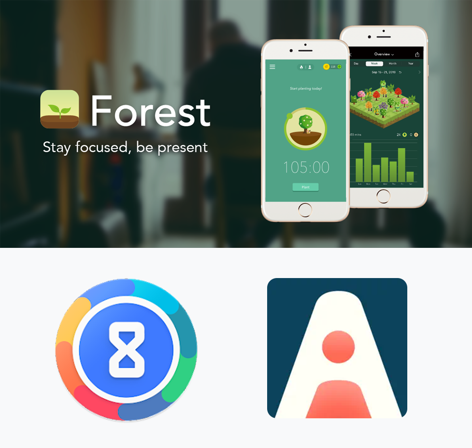 Die Logos der verschiedenen Apps die folgen