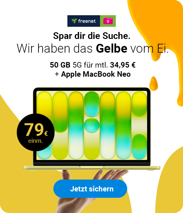Ostern zum Bestpreis Macbook Neo +50 GB 5G f�r nur 79�
