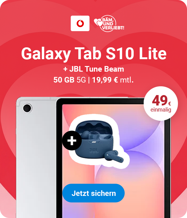 Galaxy Tab S10 Lite + JBL Tune Beam 50 GB 5G | 19,99 � mtl.