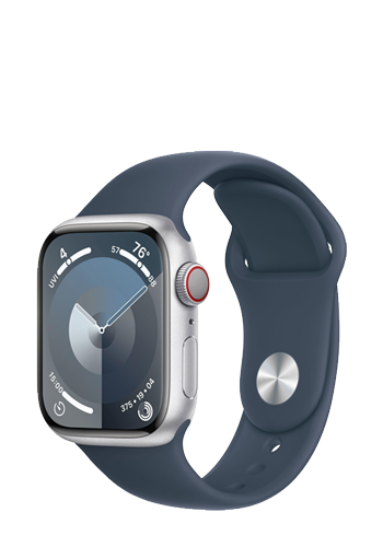 Apple Watch S9 Aluminium GPS + Cellular Silver, Sportband Storm  
