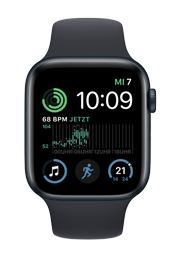Apple Watch SE Aluminium GPS + Cellular Midnight, Sportarmband Midnight, MNPY3FD/A, 44mm