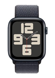 Apple Watch SE GPS + Cellular Midnight Aluminium, Ink Sport Loop, MXGN3QF/A, 44mm