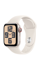 Apple Watch SE GPS + Cellular Starlight Aluminium, Starlight Sport Band S/M, MXGJ3QF/A, 40mm