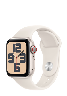 Apple Watch SE GPS + Cellular Starlight Aluminium, Starlight Sport Band S/M, MXGJ3QF/A, 40mm