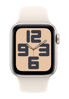 Apple Watch SE GPS + Cellular Starlight Aluminium, Starlight Sport Band S/M, MXGJ3QF/A, 40mm