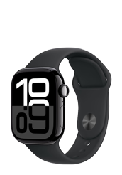 Apple Watch Series 10 GPS Jet Black Aluminium, Black Sport Band S/M ,MWWE3QF/A, 42mm