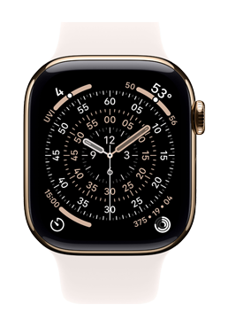 Apple Watch Series 11 GPS + Cellular Gold Titanium, Light Blush Sport Band M/L, MF8X4ZR/A, 42 mm