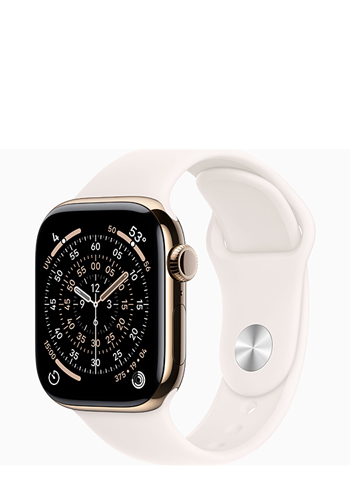 Apple Watch Series 11 GPS + Cellular Gold Titanium, Light Blush Sport Band M/L, MFD64ZR/A, 46 mm