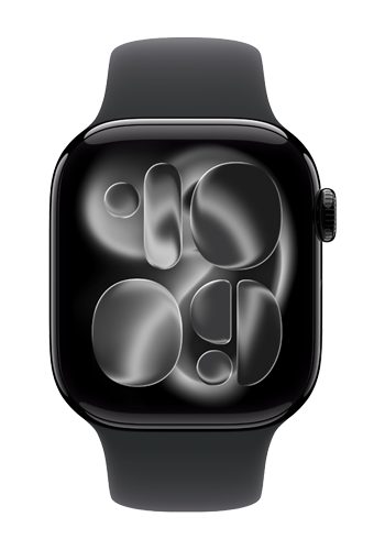 Apple Watch Series 11 GPS + Cellular Jet Black Aluminium, Black Sport Band M/L, MFC44ZR/A, 46 mm