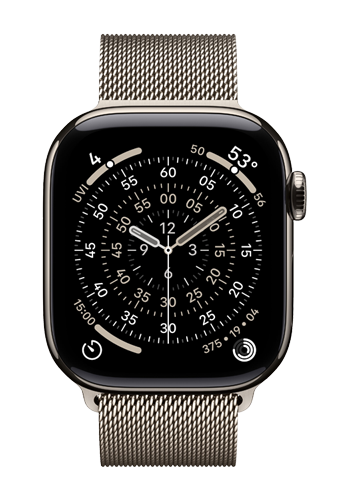 Apple Watch Series 11 GPS + Cellular Natural Titanium, Natural Milanese Loop M/L, MF8P4ZR/A, 42 mm