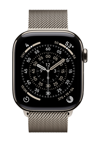 Apple Watch Series 11 GPS + Cellular Natural Titanium, Natural Milanese Loop M/L, MFD04ZR/A, 46 mm