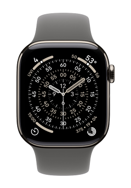 Apple Watch Series 11 GPS + Cellular Natural Titanium, Stone Grey Sport Band M/L, MFCX4ZR/A, 46 mm