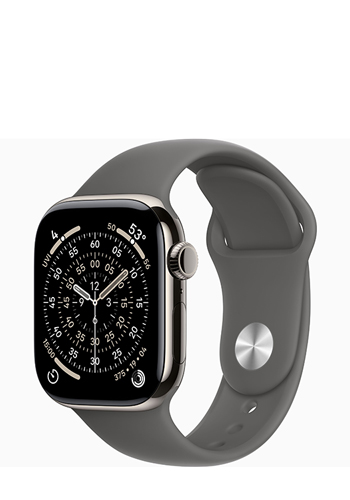 Apple Watch Series 11 GPS + Cellular Natural Titanium, Stone Grey Sport Band M/L, MFCX4ZR/A, 46 mm