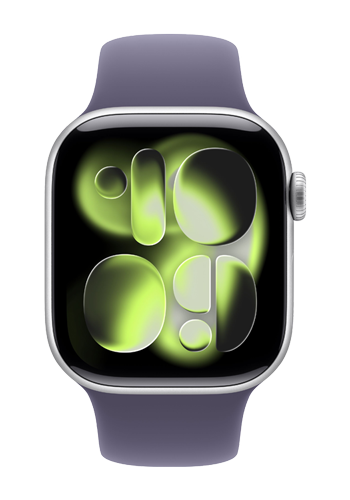 Apple Watch Series 11 GPS + Cellular Silver Aluminium, Purple Fog Sport Band M/L, MFCR4ZR/A, 46 mm