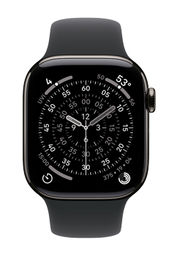 Apple Watch Series 11 GPS + Cellular Slate Titanium, Black Sport Band M/L, MFD24ZR/A, 46 mm