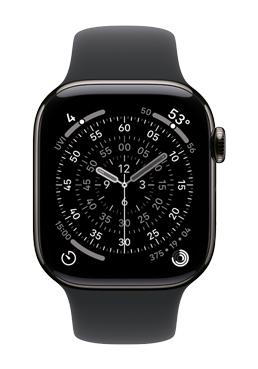 Apple Watch Series 11 GPS + Cellular Slate Titanium, Black Sport Band S/M, MFD14ZR/A, 46 mm