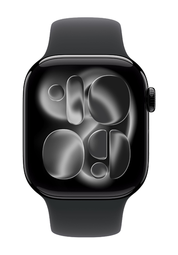Apple Watch Series 11 GPS Jet Black Aluminium, Black Sport Band M/L, MEUX4ZR/A, 46 mm