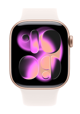 Apple Watch Series 11 GPS Rose Gold Aluminium, Light Blush Sport Band S/M, MEV64ZR/A, 46 mm
