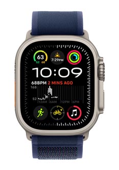 Apple Watch Ultra 2 GPS + Cellular Natural Titanium, Blue Trail Loop S/M, MX4J3FD/A, 49mm