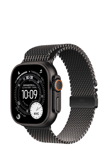 Apple Watch Ultra 3 GPS + Cellular Black Titanium, Black Titanium Milanese Loop Medium, MF1Q4QF/A, 49 mm
