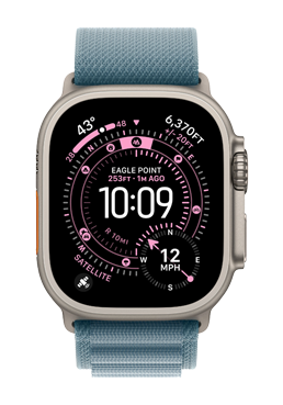 Apple Watch Ultra 3 GPS + Cellular Natural Titanium, Light Blue Alpine Loop Medium, MEWM4QF/A, 49 mm