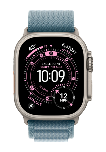 Apple Watch Ultra 3 GPS + Cellular Natural Titanium, Light Blue Alpine Loop Medium, MEWM4QF/A, 49 mm