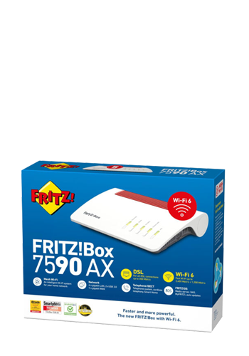 AVM FRITZ!BOX 7590 AX Exclusive Edition (Wi-Fi 6 DSL-Router ) Red White, 20003069