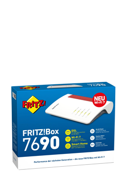 AVM FRITZ!BOX 7690 (Wi-Fi 7) VDSL/ADSL Router 7200 Mbit/s Red White, 20003057