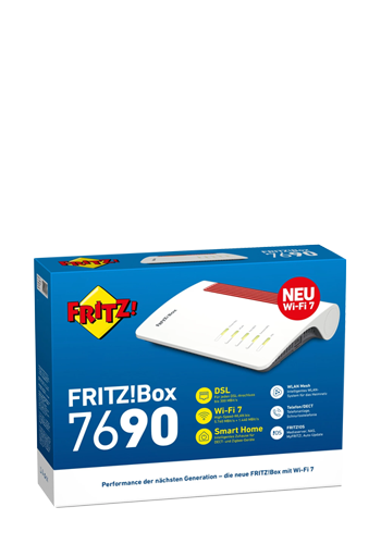 AVM FRITZ!BOX 7690 (Wi-Fi 7) VDSL/ADSL Router 7200 Mbit/s Red White, 20003057