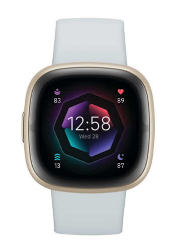 FitBit Sense 2 Blue Mist / Soft Gold, Intelligente Uhr mit Armband