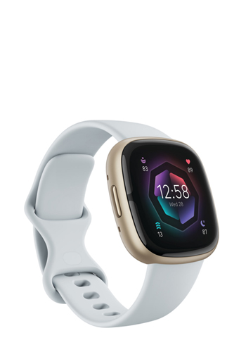 FitBit Sense 2 Blue Mist / Soft Gold, Intelligente Uhr mit Armband
