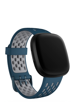 FitBit Sport Armband (L) Sapphire / Fog Grey, f�r FitBit Versa 3 / Versa 4 / Sense