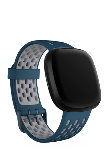 FitBit Sport Armband (L) Sapphire / Fog Grey, f�r FitBit Versa 3 / Versa 4 / Sense