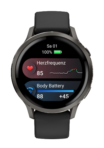Garmin VENU 4 GPS-Fitness-Smartwatch, 41mm Black - Slate Grey, 010-03013-02