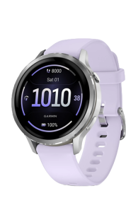 Garmin VENU 4 GPS-Fitness-Smartwatch, 41mm Silver - Periwinkle, 010-03013-01