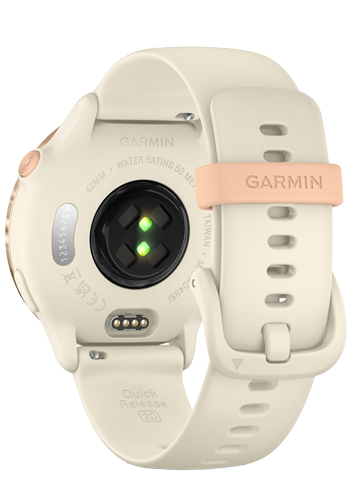 Garmin Vivoactive 6 Smartwatch Bone / Pink Dawn Metallic, 42mm, 010-02985-05