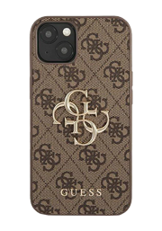 GUESS Hard Cover 4G Big Metal Logo Brown, for iPhone 13, GUHCP13M4GMGBR