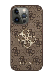 GUESS Hard Cover 4G Big Metal Logo Brown, for iPhone 13 Pro, GUHCP13L4GMGBR