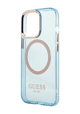 GUESS Hard Cover Gold Outline Translucent MagSafe