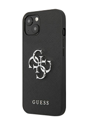 GUESS Hard Cover Saffiano 4G Big Metal Logo Black, for iPhone 13 Mini, GUHCP13SSA4GSBK