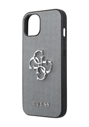GUESS Hard Cover Saffiano 4G Big Metal Logo Grey, for iPhone 13, GUHCP13MSA4GSGR