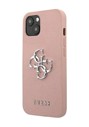 GUESS Hard Cover Saffiano 4G Big Metal Logo Grey, for iPhone 13, GUHCP13MSA4GSPI