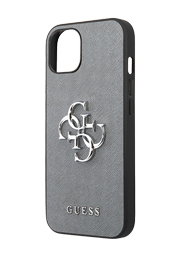 GUESS Hard Cover Saffiano 4G Big Metal Logo Grey, for iPhone 13 Mini, GUHCP13SSA4GSGR
