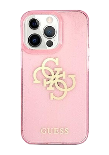 GUESS Hard Cover TPU Big 4G Full Glitter Pink, for iPhone 13 Pro, GUHCP13LPCUGL4GPI