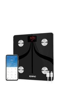 Renpho Bathroom Scale with App - Digitale Personenwaage Black